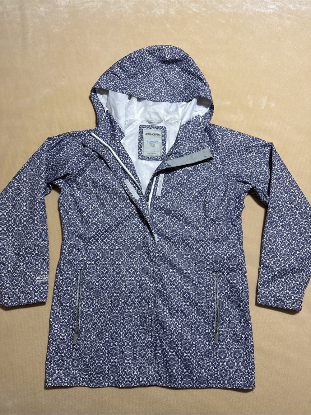 Craghoppers Aquadry Patterned Hooded Jacket size UK 12 US S/6